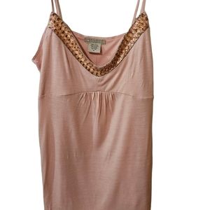 Maurices New With Tags Rose  Camisole With Sequin Neckline SIZE-SMALL Y2K, DISCO